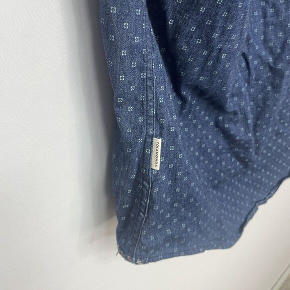 7 Diamonds Shirt Men Large Blue Button Down Geometric Innervisions SMK-6092 - Picture 8 of 15